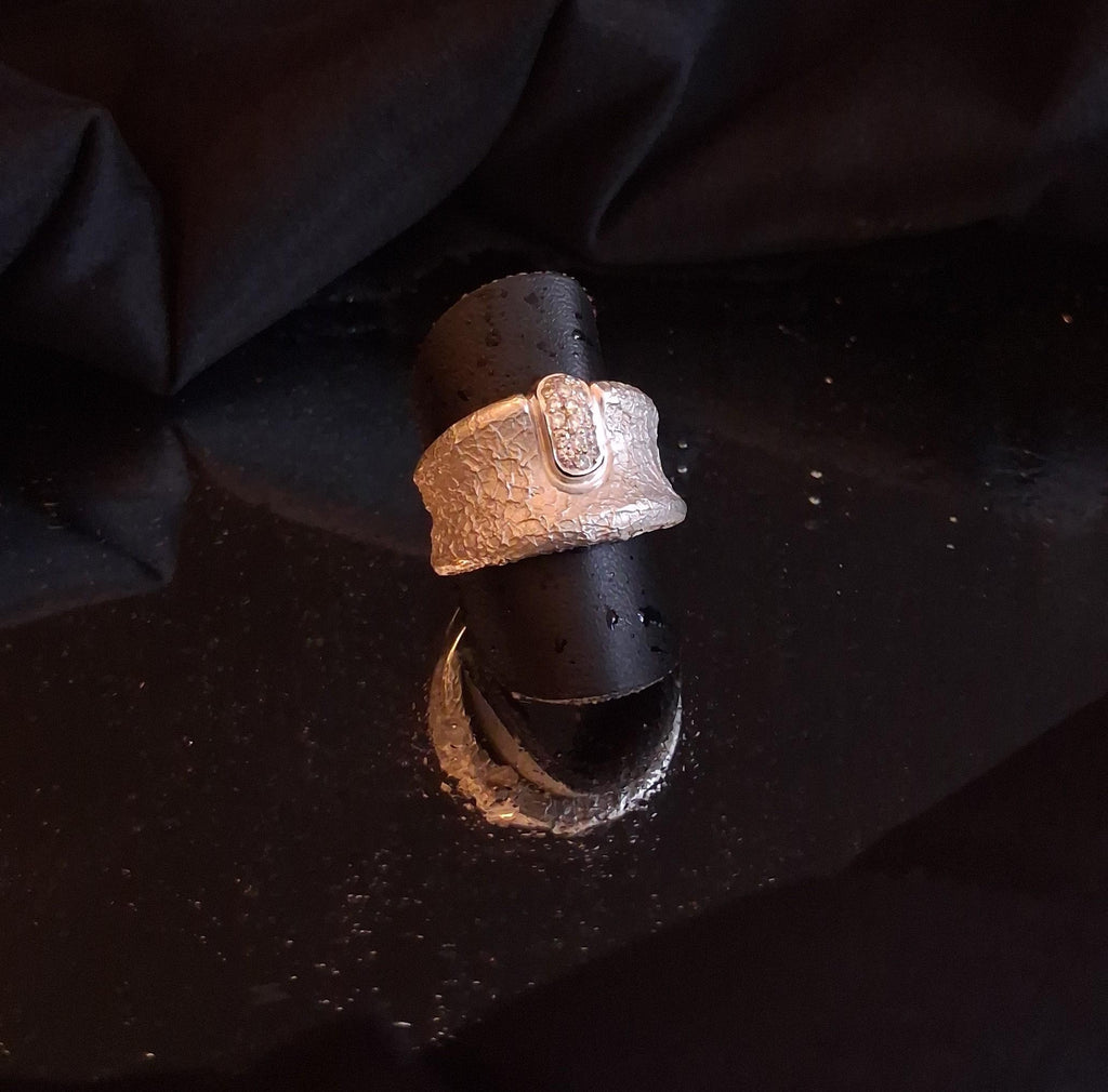 Anel em ouro branco com diamantes Ourivesaria Carlos Alberto