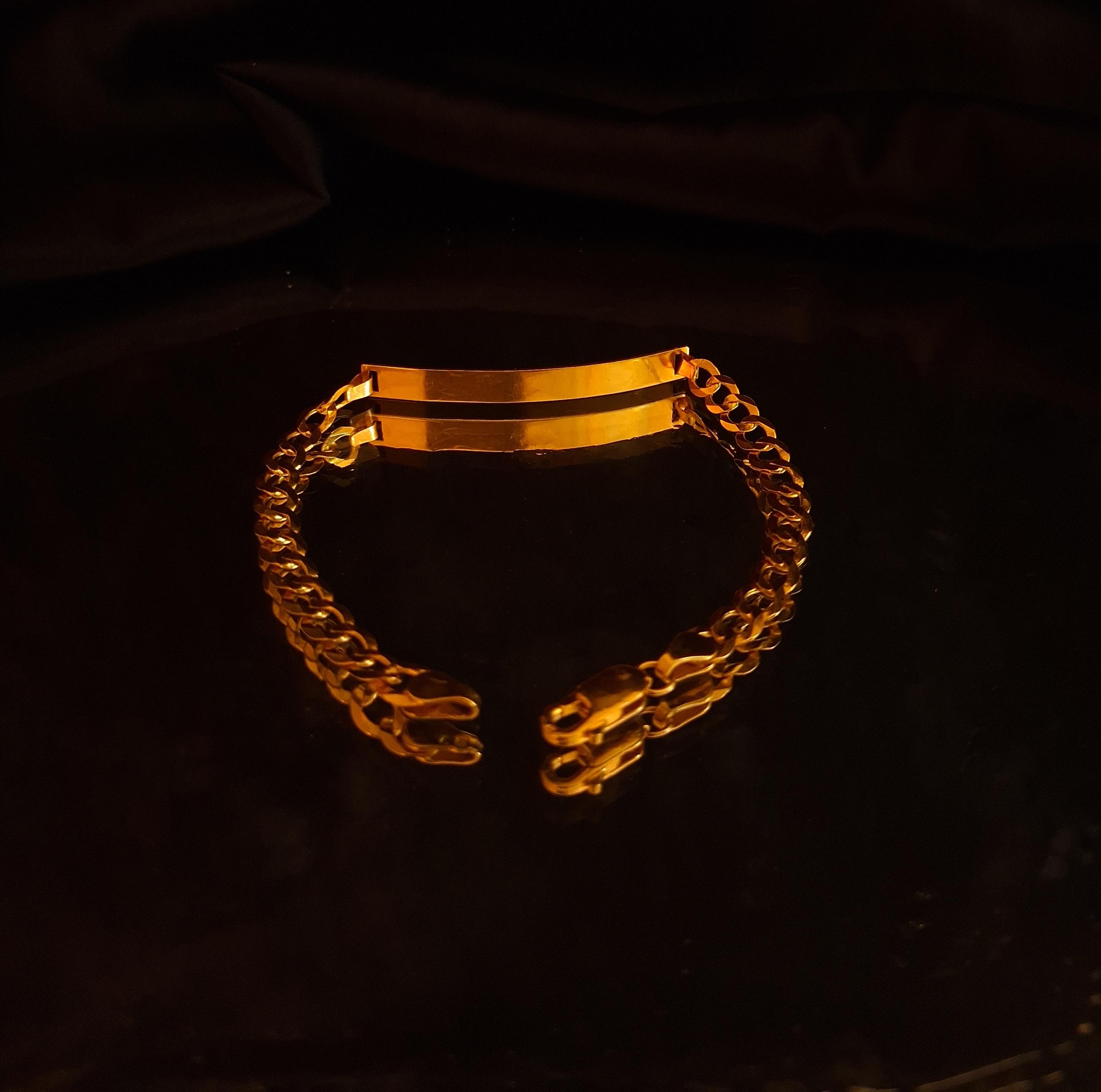 Pulseira  c/chapa, em ouro Ourivesaria Carlos Alberto
