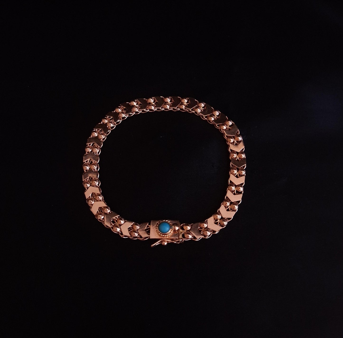 Pulseira com pedra turquesa , em ouro Ourivesaria Carlos Alberto