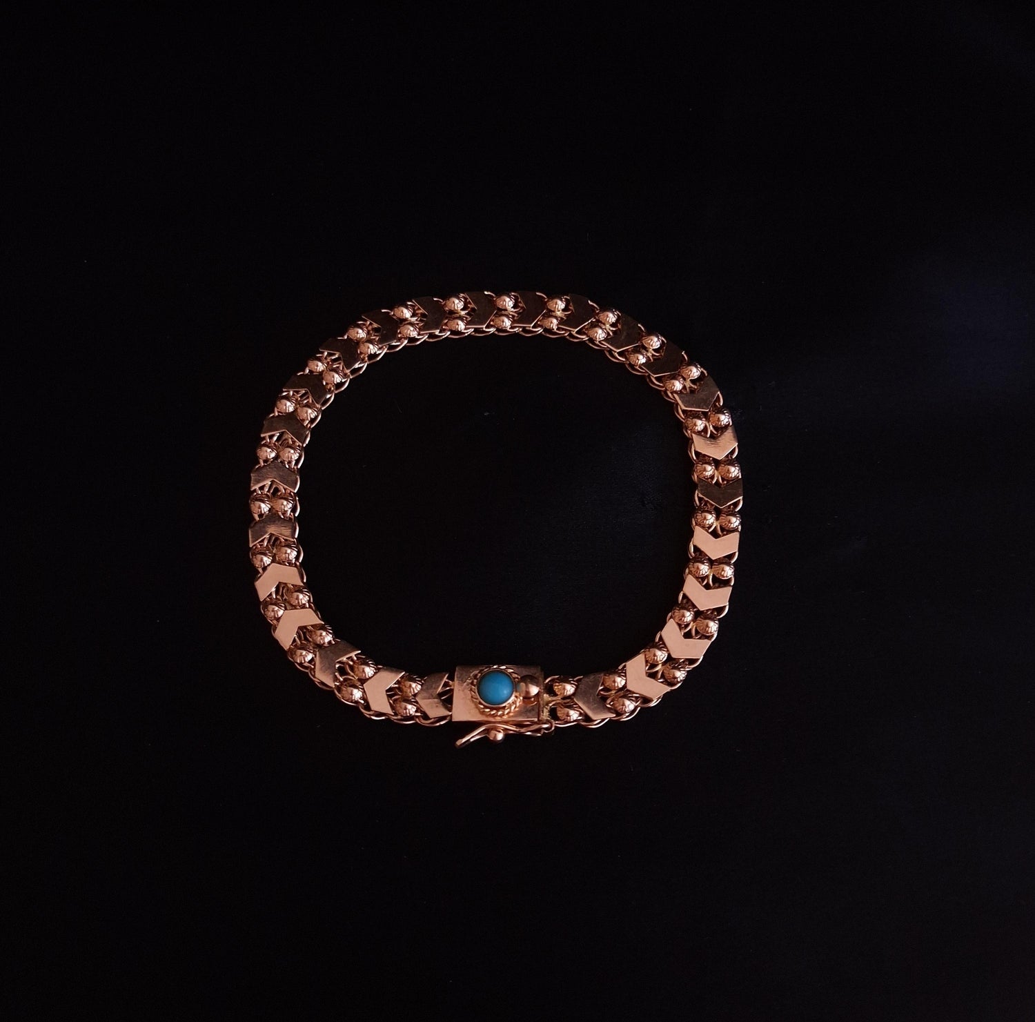 Pulseira com pedra turquesa , em ouro Ourivesaria Carlos Alberto
