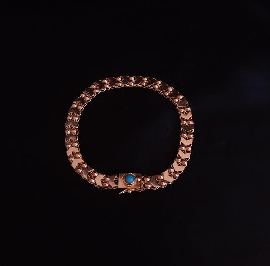 Pulseira com pedra turquesa , em ouro Ourivesaria Carlos Alberto