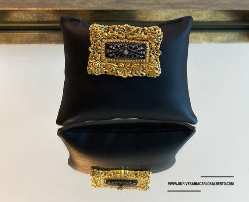 Alfinete ouro e prata Ourivesaria Carlos Alberto