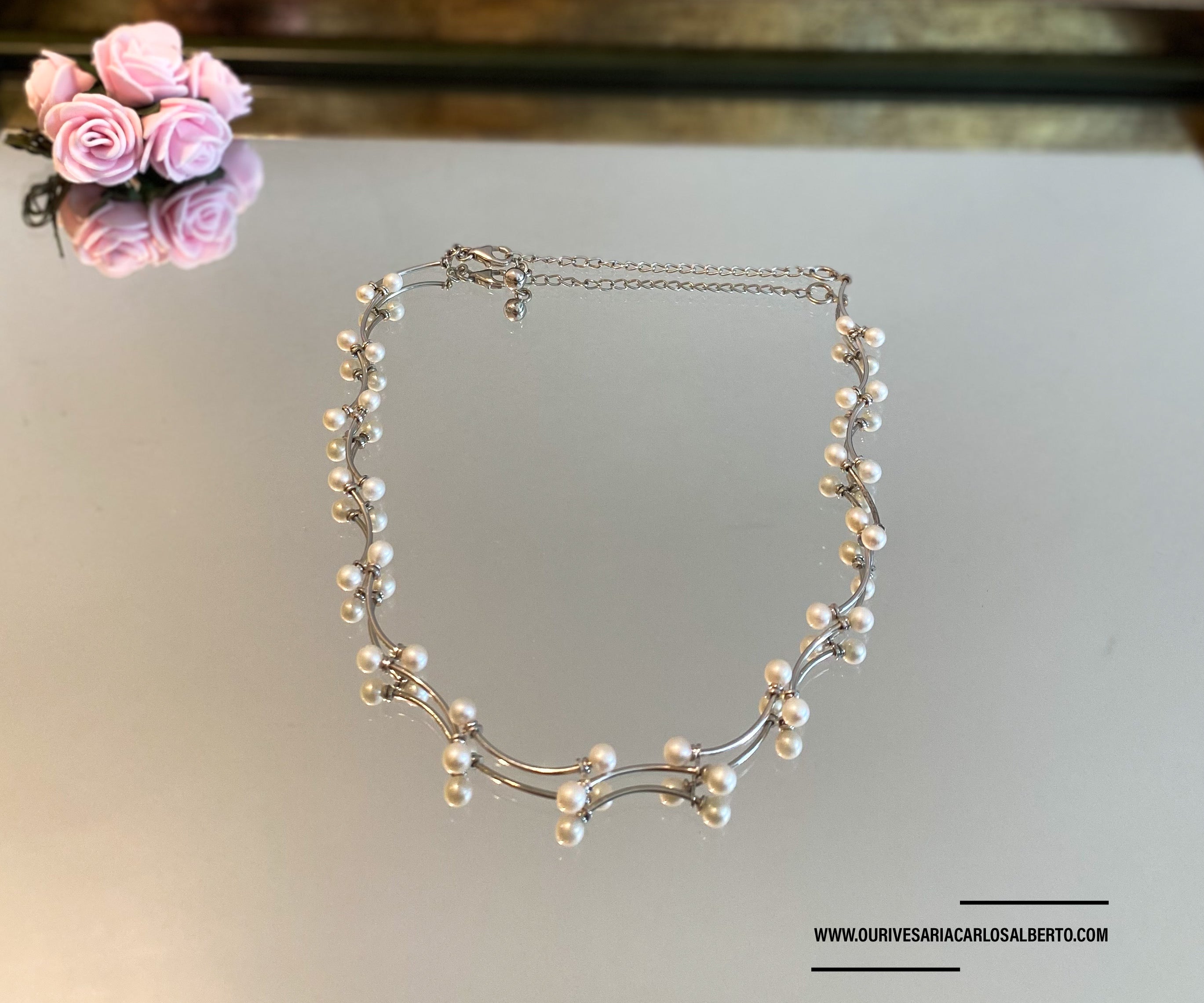 Gargantilha com pérolas Ourivesaria Carlos Alberto
