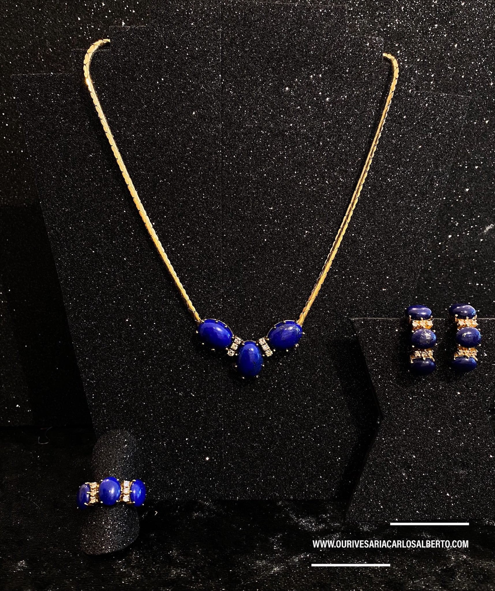 Conjunto lápis-lazúli Ourivesaria Carlos Alberto