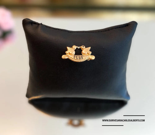 Alfinete de bebé com passarinhos Ourivesaria Carlos Alberto