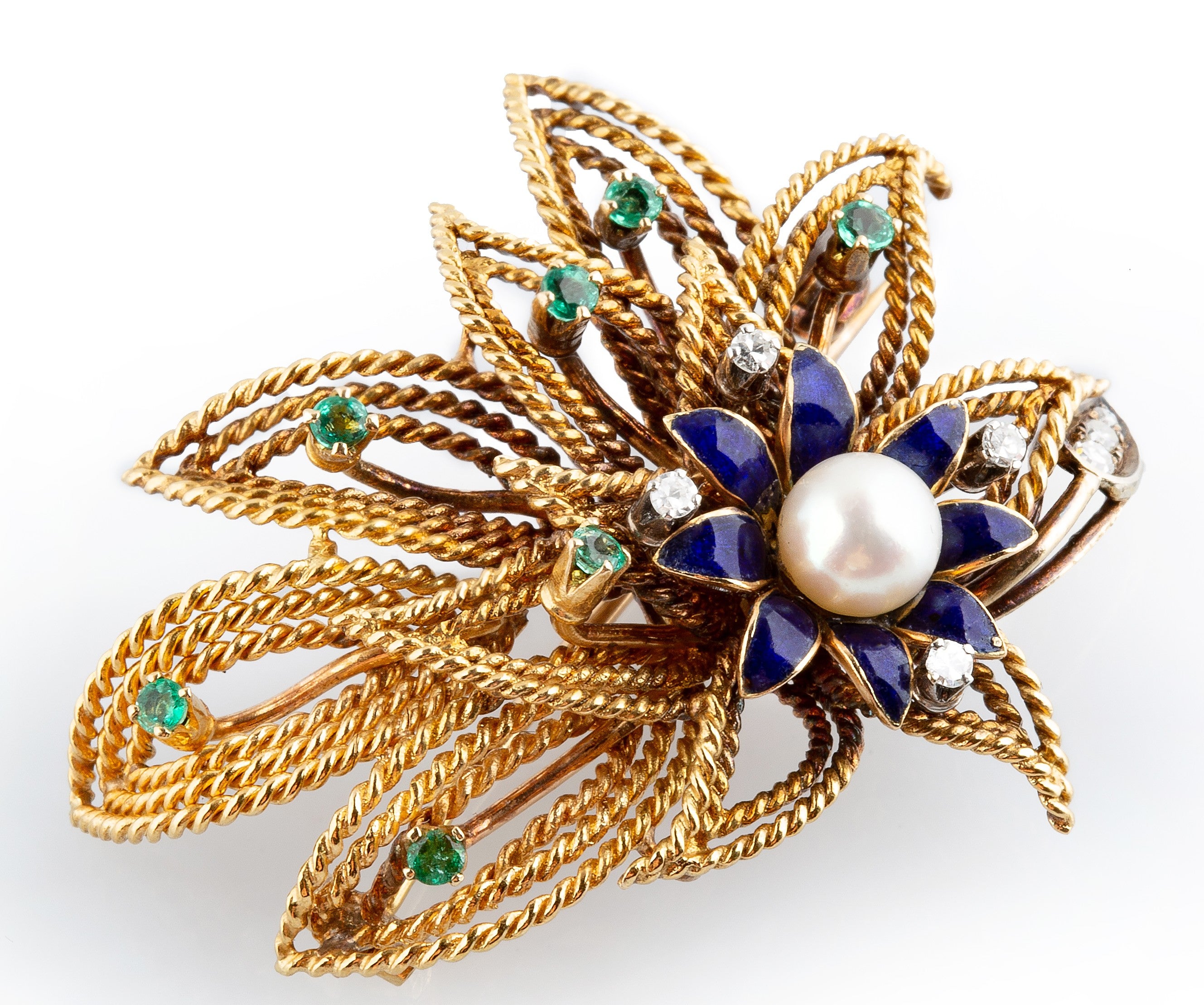 Alfinete de peito com diamantes Ourivesaria Carlos Alberto