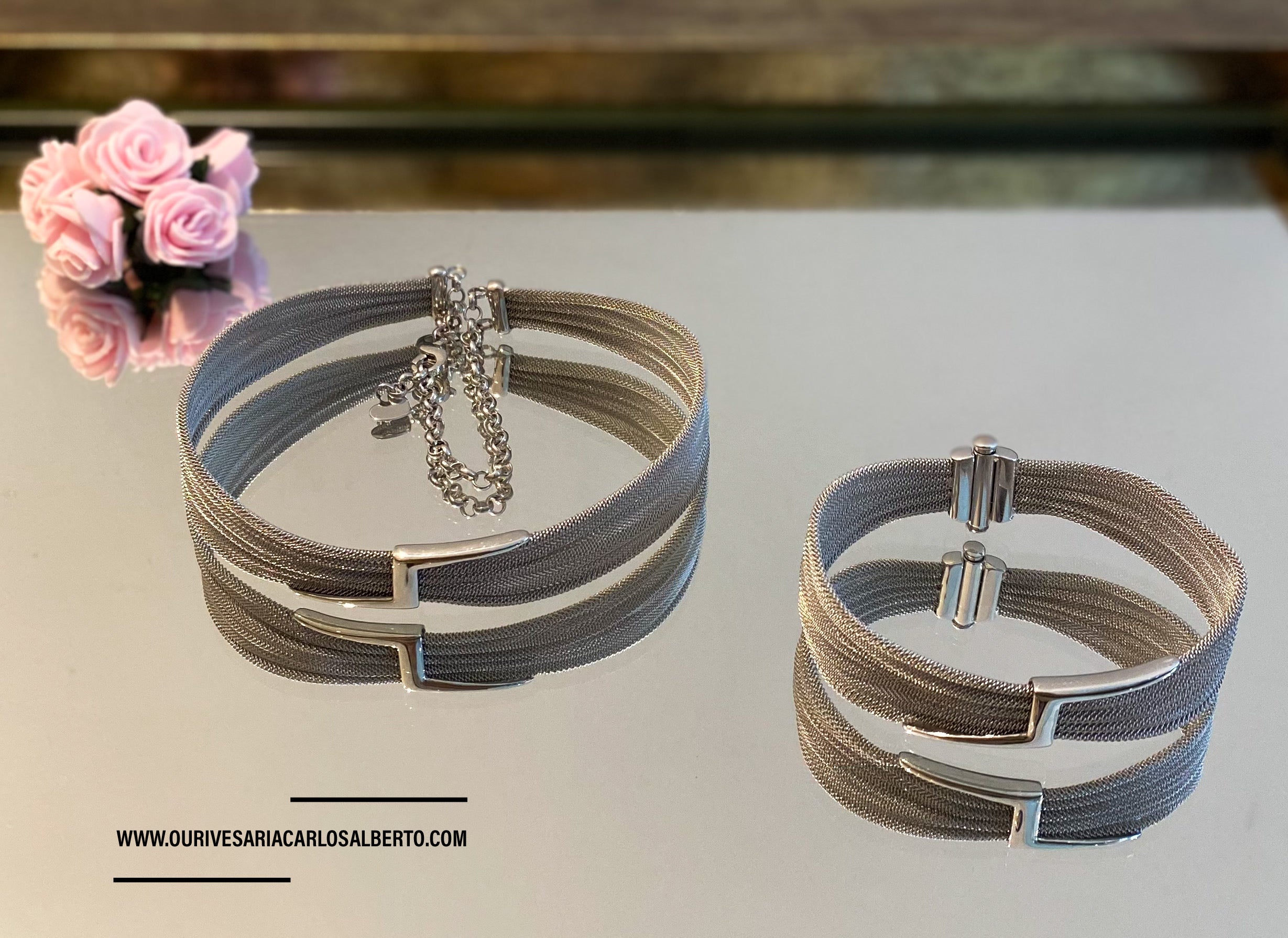 Pulseira em ouro branco Ourivesaria Carlos Alberto