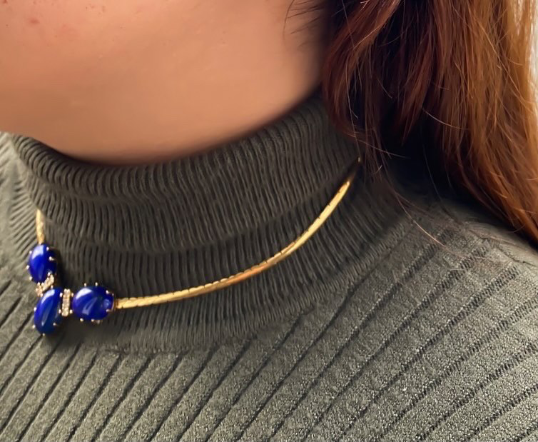 Conjunto lápis-lazúli Ourivesaria Carlos Alberto