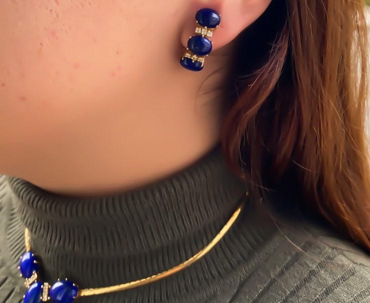 Conjunto lápis-lazúli Ourivesaria Carlos Alberto