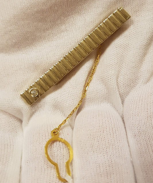 Mola de gravata com diamante Ourivesaria Carlos Alberto