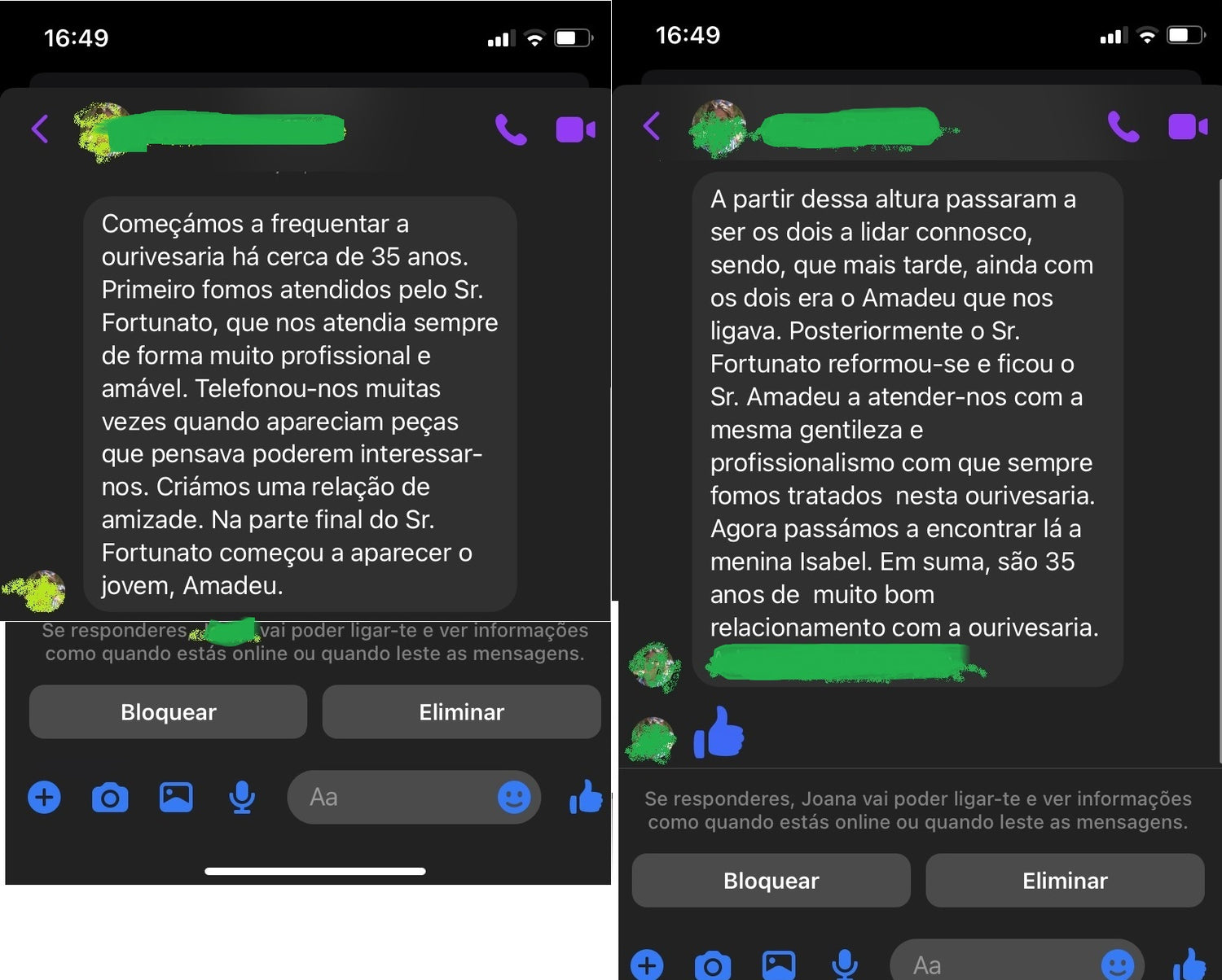 Feedback Ourivesaria Carlos Alberto